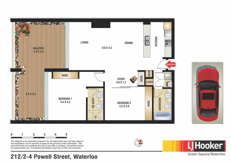 Floorplan of Homely apartment listing, 212/2-4 Powell Street, Waterloo NSW 2017