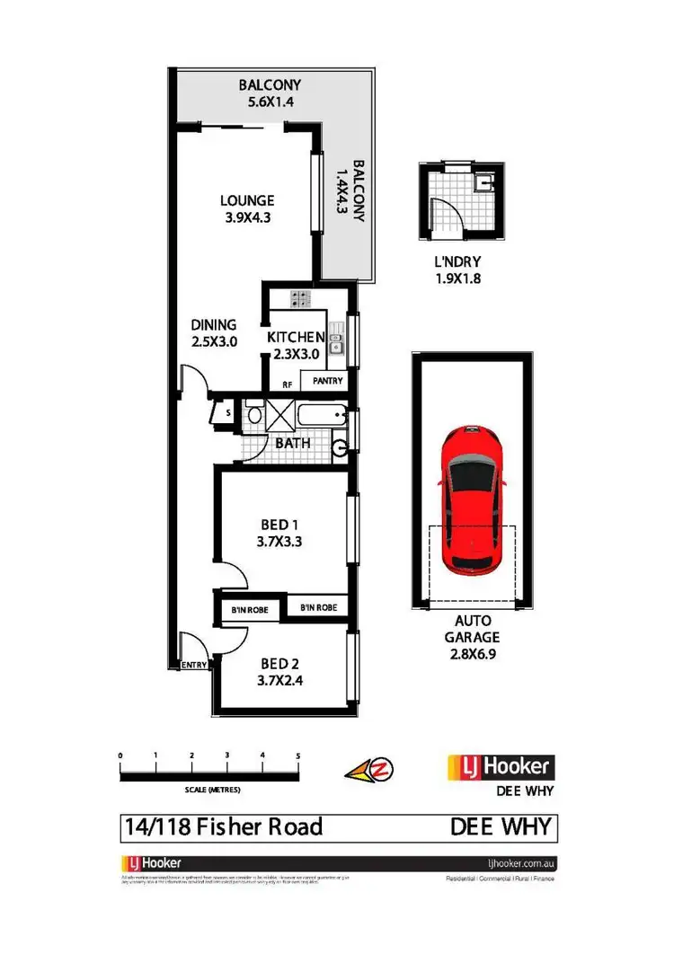 Floorplan of Homely unit listing, 14/118 Fisher Road, Dee Why NSW 2099