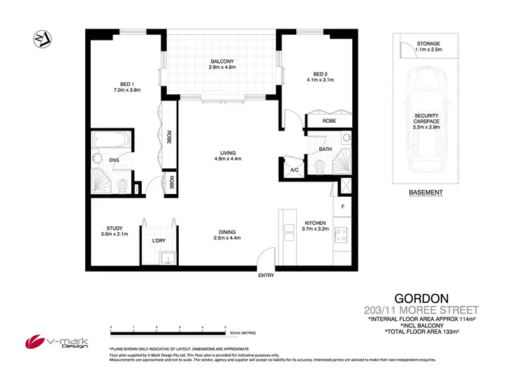 Floorplan of Homely apartment listing, 203/11 Moree Street, Gordon NSW 2072
