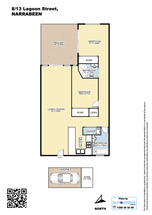 Floorplan of Homely unit listing, 8/13 Lagoon Street, Narrabeen NSW 2101