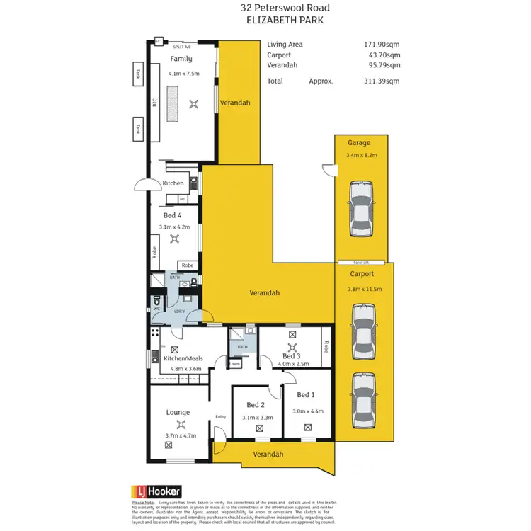 Floorplan of Homely house listing, 32 Peterswool Road, Elizabeth Park SA 5113