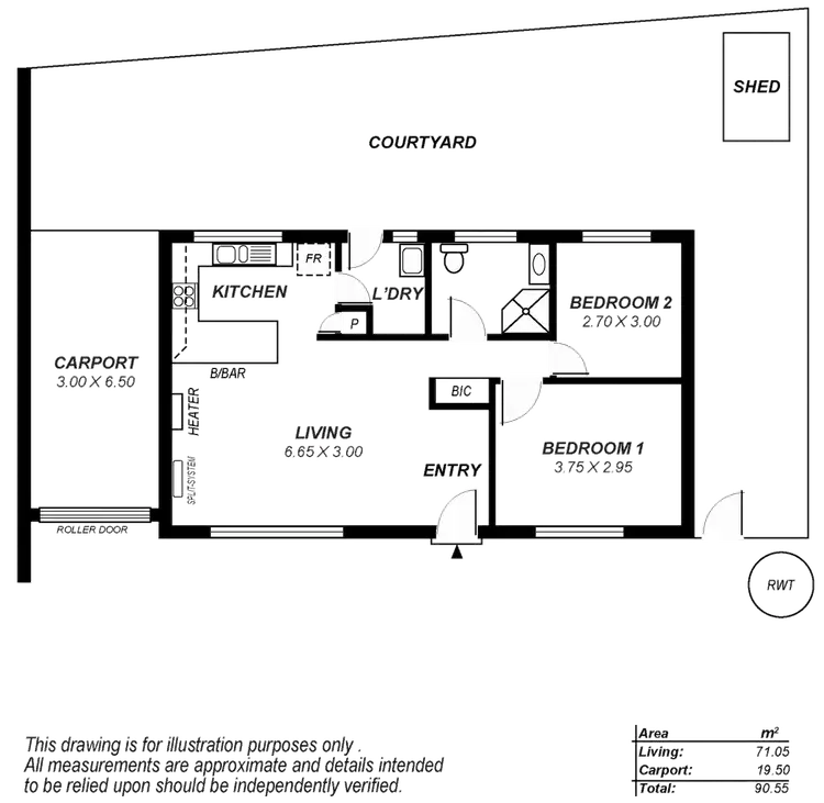 Floorplan of Homely unit listing, 2/7 Caroona Avenue, Modbury Heights SA 5092