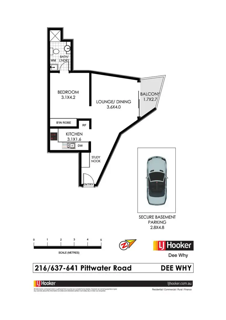 Floorplan of Homely unit listing, 216/637 Pittwater Road, Dee Why NSW 2099