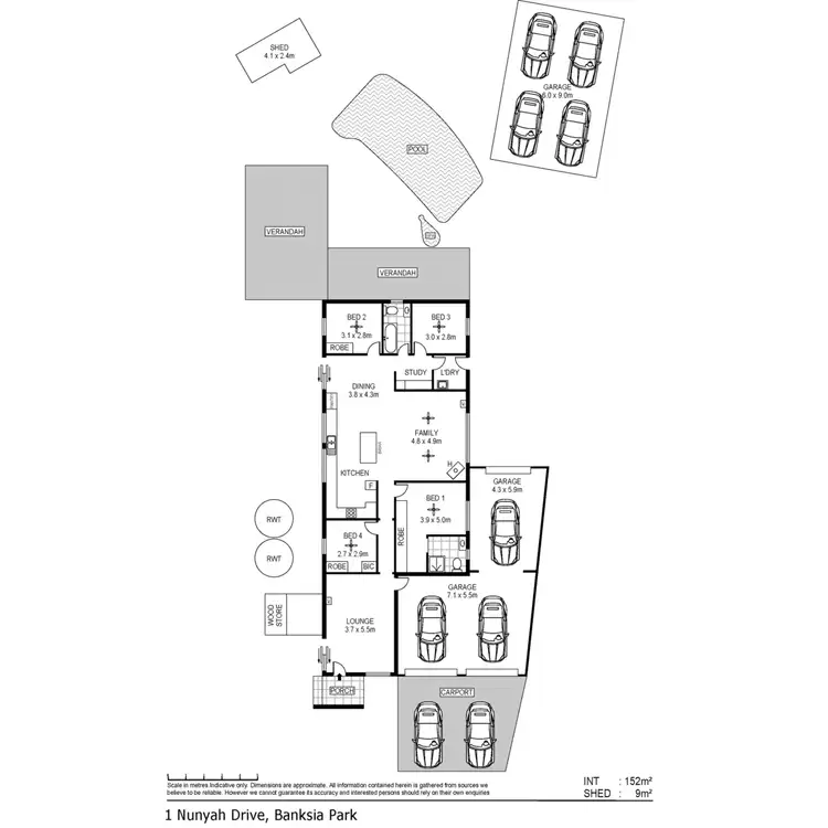 Floorplan of Homely house listing, 1 Nunyah Drive, Banksia Park SA 5091