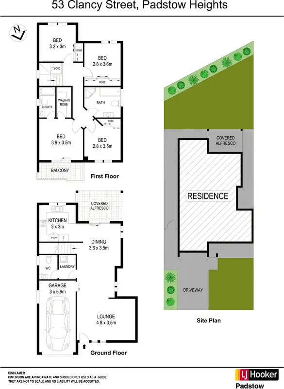 Floorplan of Homely semi-detached listing, 53 Clancy Street, Padstow Heights NSW 2211