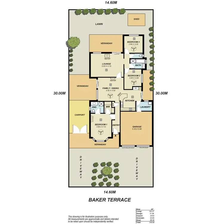 Floorplan of Homely house listing, 4 Baker Terrace, Pooraka SA 5095
