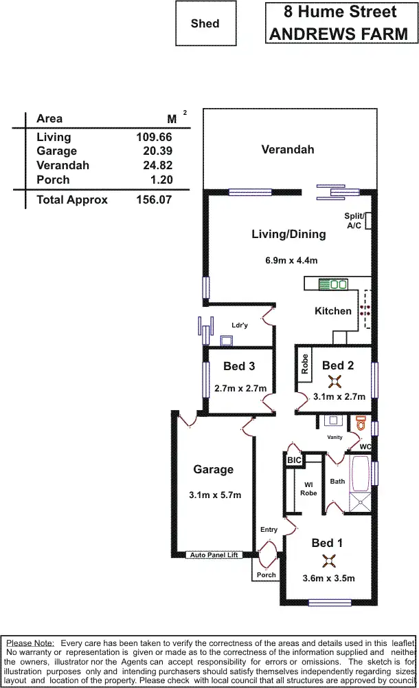 Floorplan of Homely house listing, 8 Hume Street, Andrews Farm SA 5114