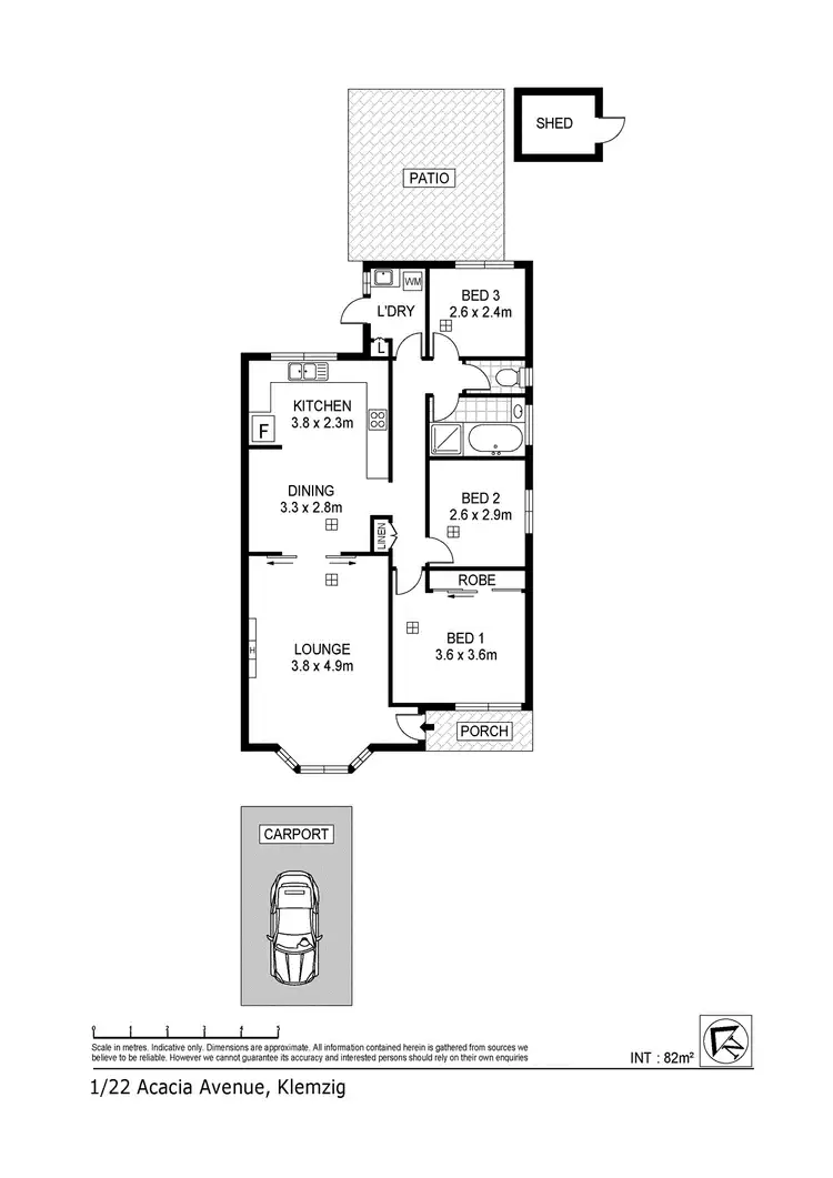 Floorplan of Homely unit listing, 1/22 Acacia Avenue, Klemzig SA 5087