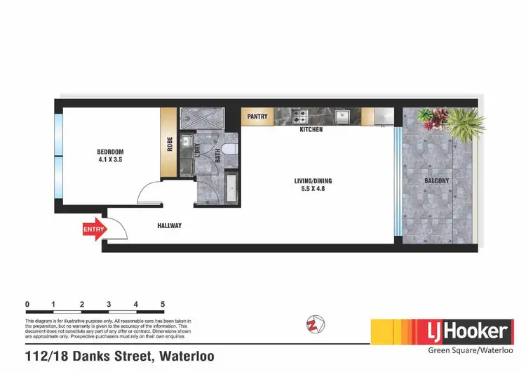 Floorplan of Homely apartment listing, 112/18 Danks Street, Waterloo NSW 2017