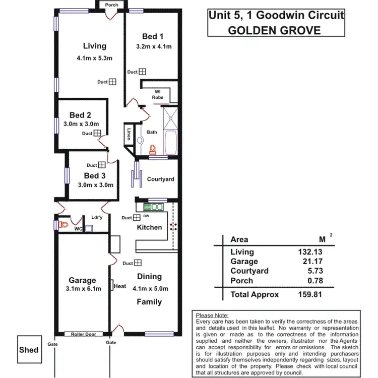 Floorplan of Homely unit listing, 5/1 Goodwin Circuit, Golden Grove SA 5125