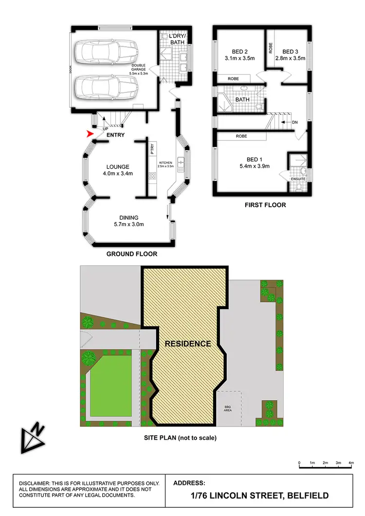 Floorplan of Homely townhouse listing, 1/76 Lincoln Street, Belfield NSW 2191