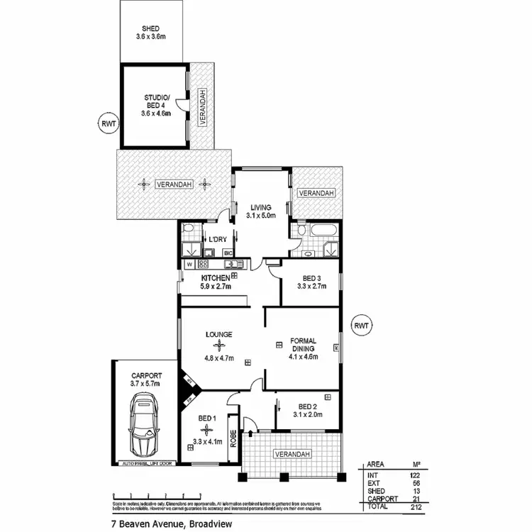Floorplan of Homely house listing, 7 Beaven Avenue, Broadview SA 5083