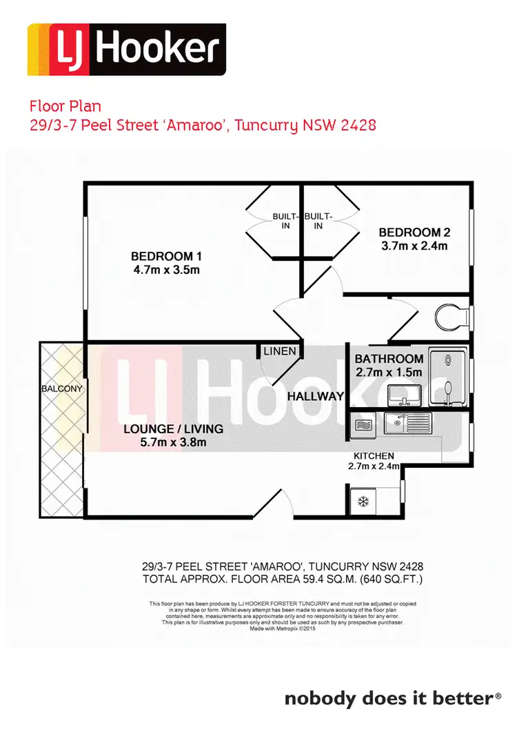 Floorplan of Homely unit listing, 29/3-7 Peel Street 'Amaroo', Tuncurry NSW 2428