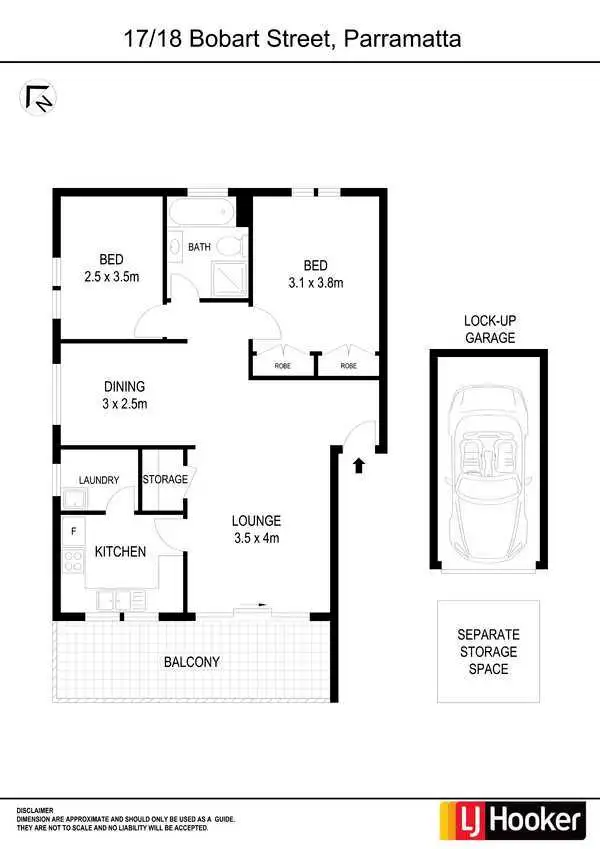 Floorplan of Homely apartment listing, 17/18 Bobart Street, Parramatta NSW 2150