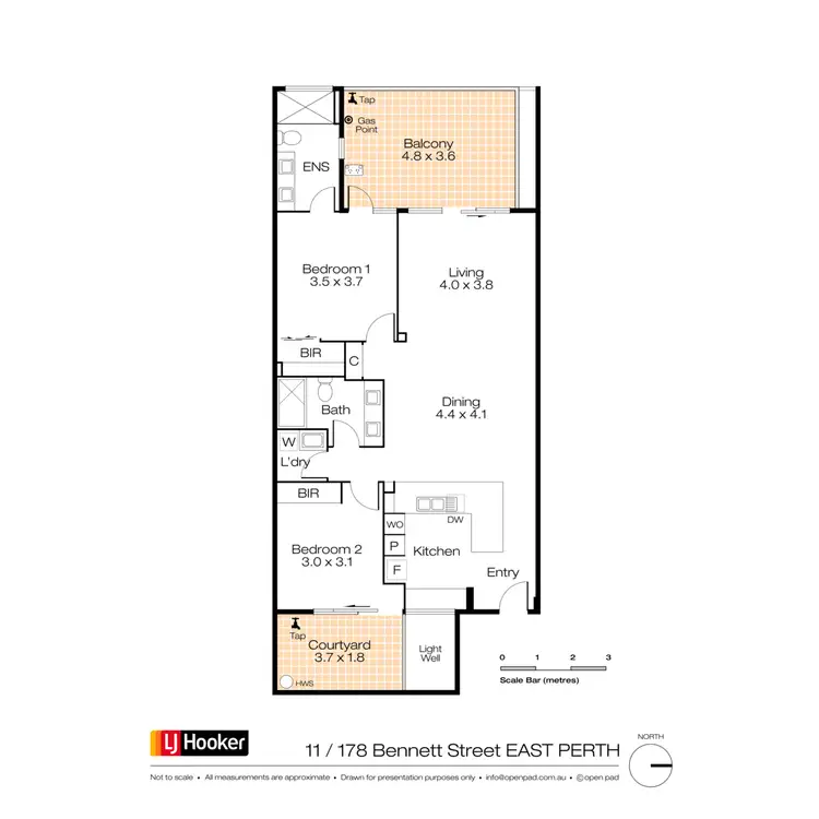 Floorplan of Homely apartment listing, 11/178 Bennett Street, East Perth WA 6004
