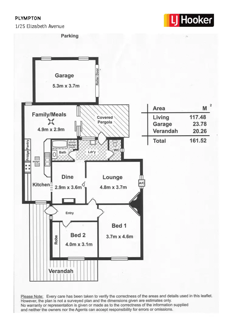 Floorplan of Homely house listing, 1/25 Elizabeth Avenue, Plympton SA 5038