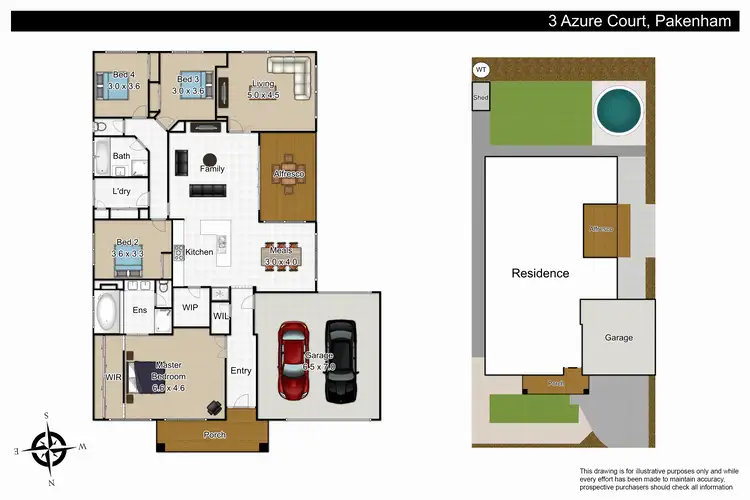 Floorplan of Homely house listing, 3 Azure Court, Pakenham VIC 3810