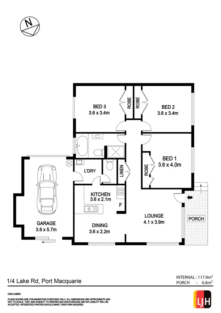 Floorplan of Homely villa listing, 1/4 Lake Road, Port Macquarie NSW 2444