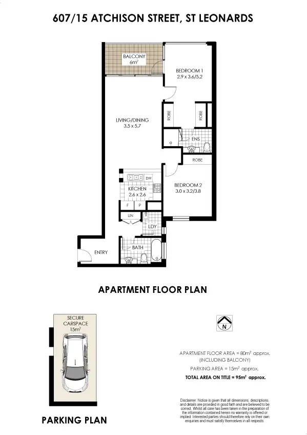 Floorplan of Homely apartment listing, 607/15 Atchison Street, St Leonards NSW 2065