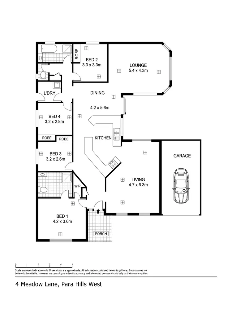 Floorplan of Homely house listing, 4 Meadow Lane, Para Hills West SA 5096