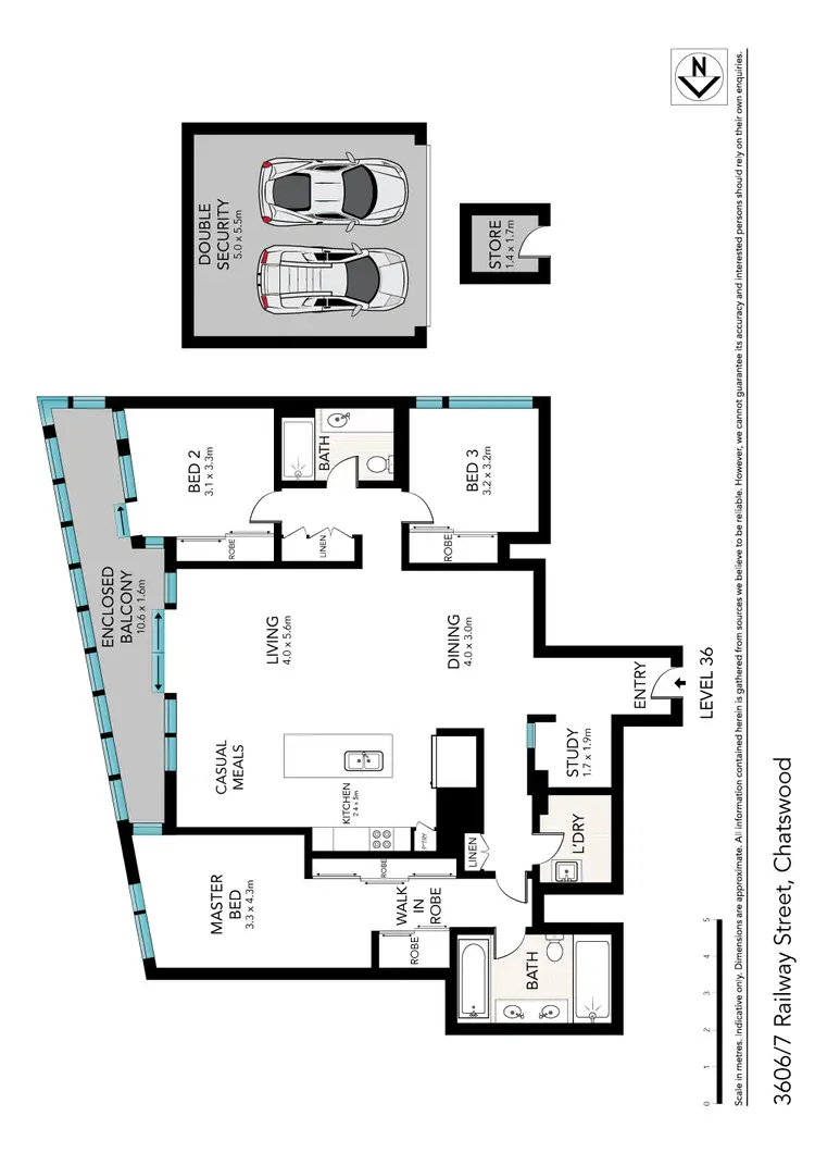 Floorplan of Homely apartment listing, 3606/7 Railway Street, Chatswood NSW 2067