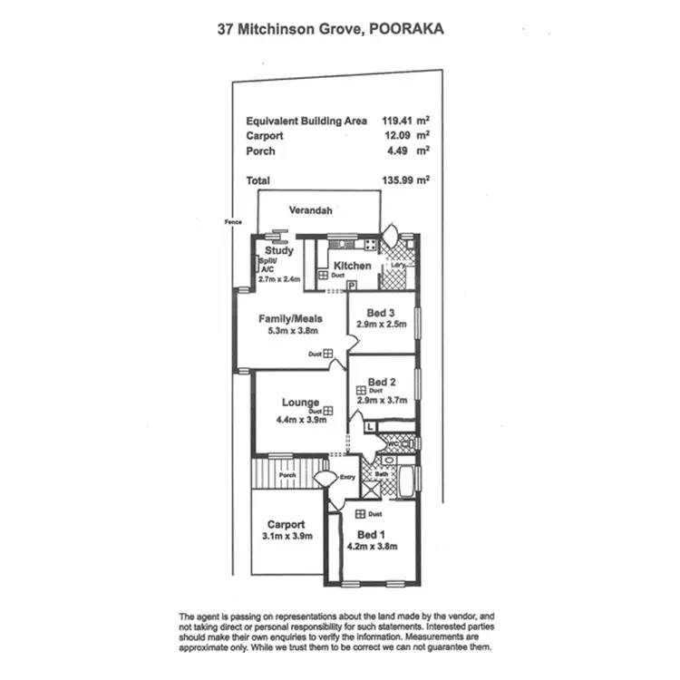 Floorplan of Homely house listing, 37 Mitchinson Grove, Pooraka SA 5095