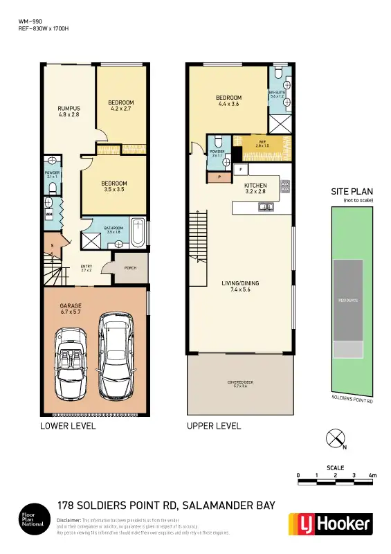Floorplan of Homely semi-detached listing, 178 Soldiers Point Road, Salamander Bay NSW 2317
