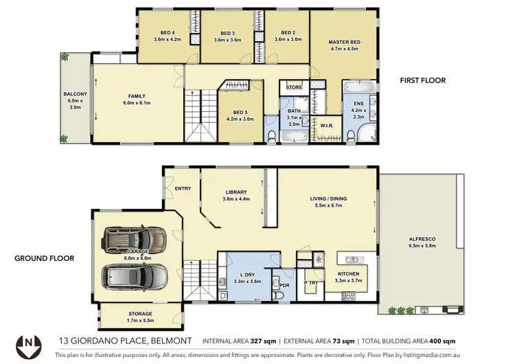 Floorplan of Homely house listing, 13 Giordano Place, Belmont QLD 4153