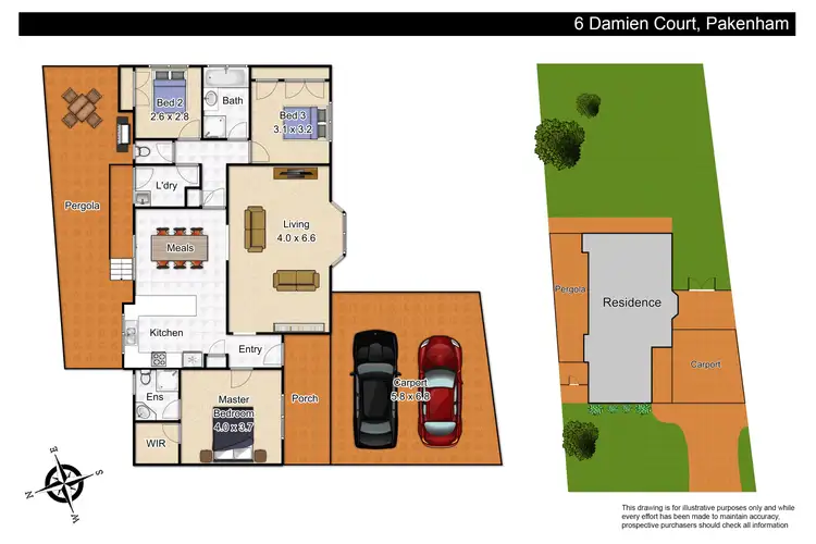 Floorplan of Homely house listing, 6 Damien Court, Pakenham VIC 3810