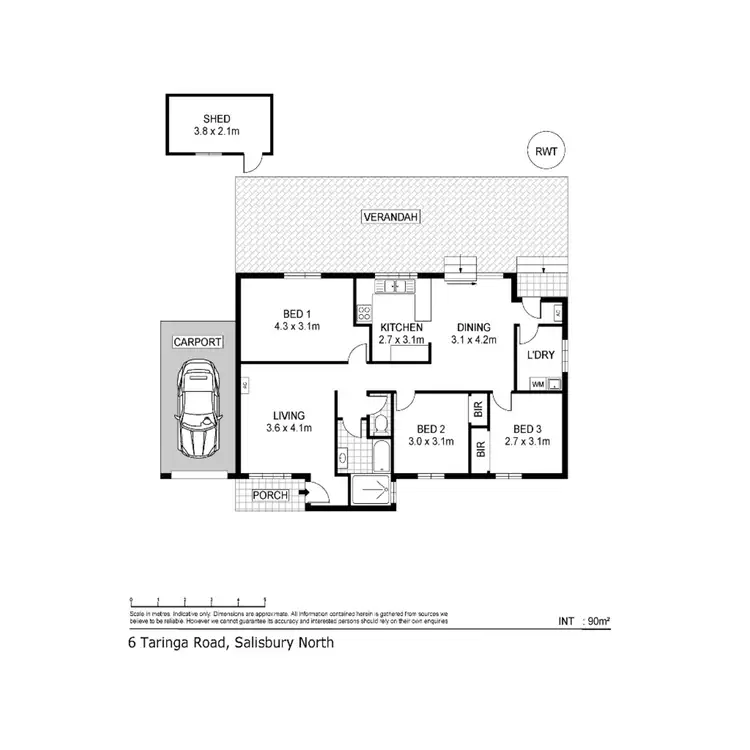 Floorplan of Homely house listing, 6 Taringa Road, Salisbury North SA 5108