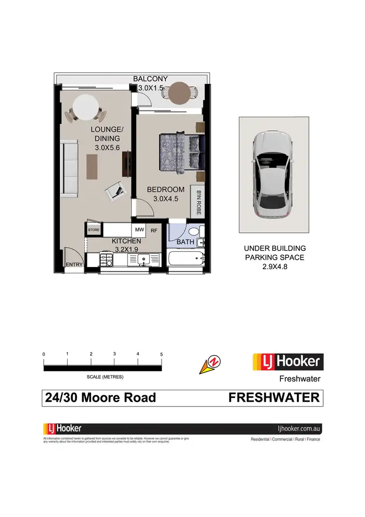 Floorplan of Homely unit listing, 24/30 Moore Road, Freshwater NSW 2096
