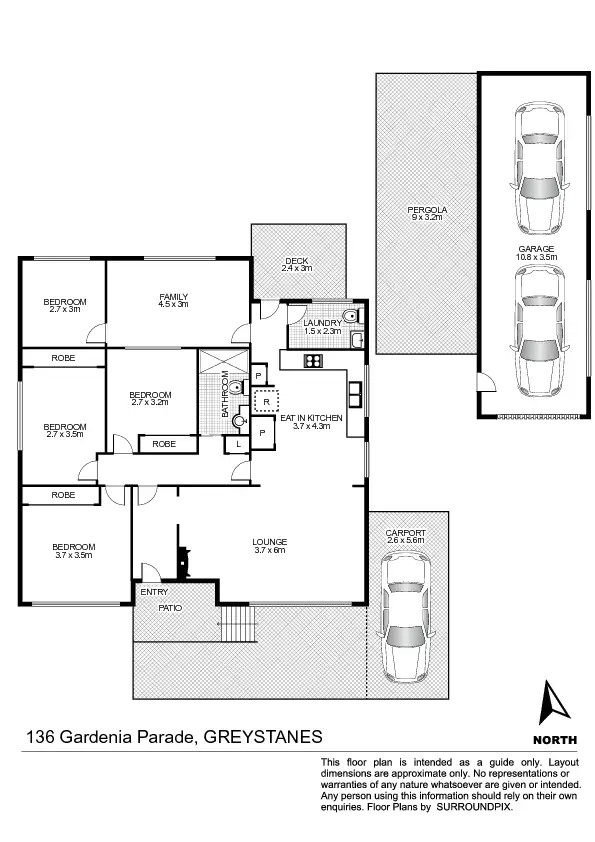 Floorplan of Homely house listing, 136 Gardenia Parade, Greystanes NSW 2145