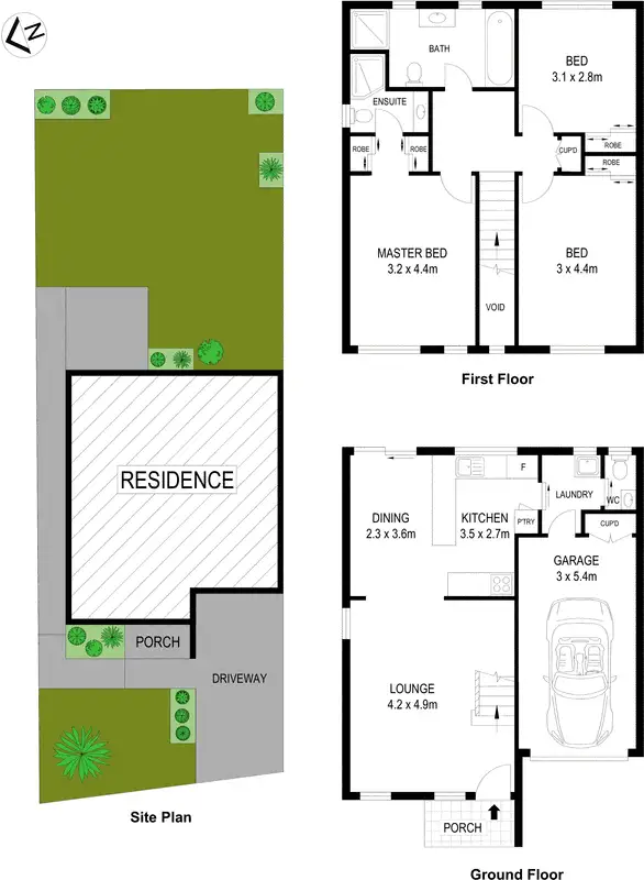 Floorplan of Homely semi-detached listing, 45 Somersby Circuit, Acacia Gardens NSW 2763