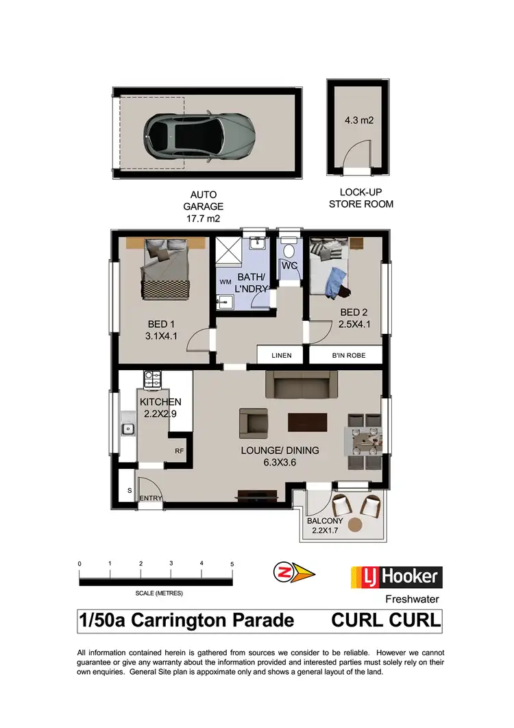Floorplan of Homely unit listing, 1/50a Carrington Parade, Curl Curl NSW 2096