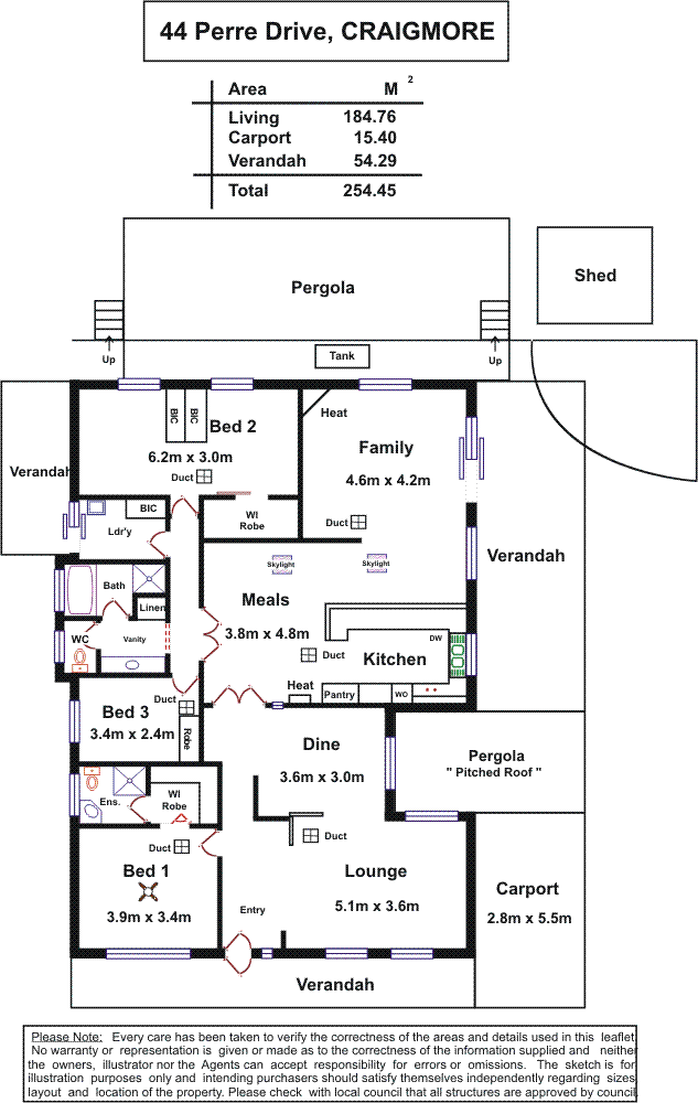 Floorplan of Homely house listing, 44 Perre Drive, Craigmore SA 5114