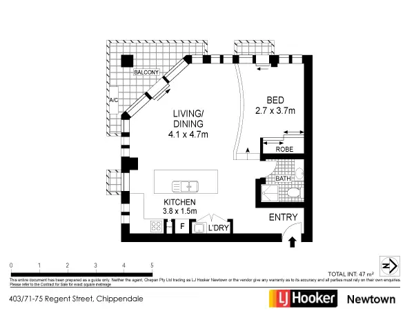 Floorplan of Homely apartment listing, 403/71-75 Regent Street, Chippendale NSW 2008