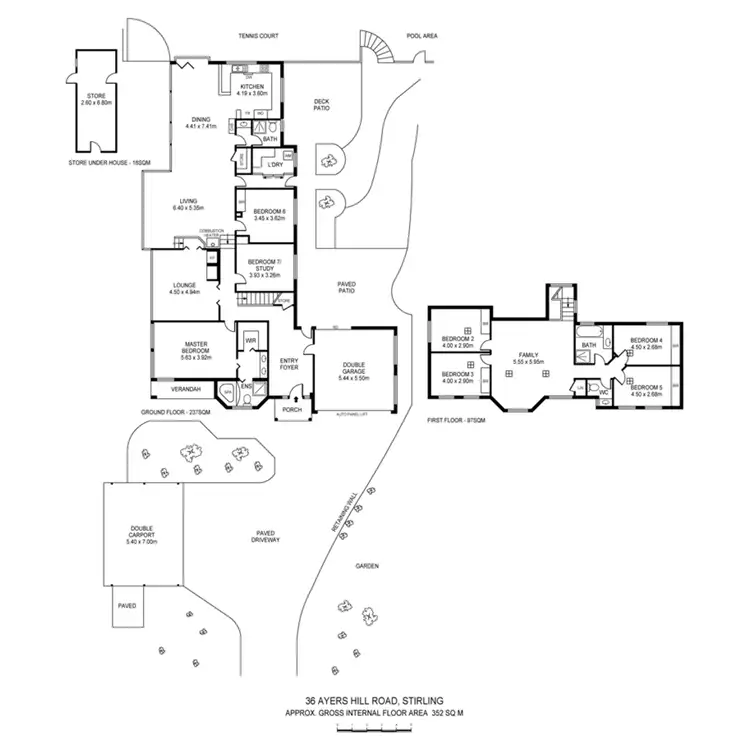 Floorplan of Homely house listing, 36 Ayers Hill Road, Stirling SA 5152