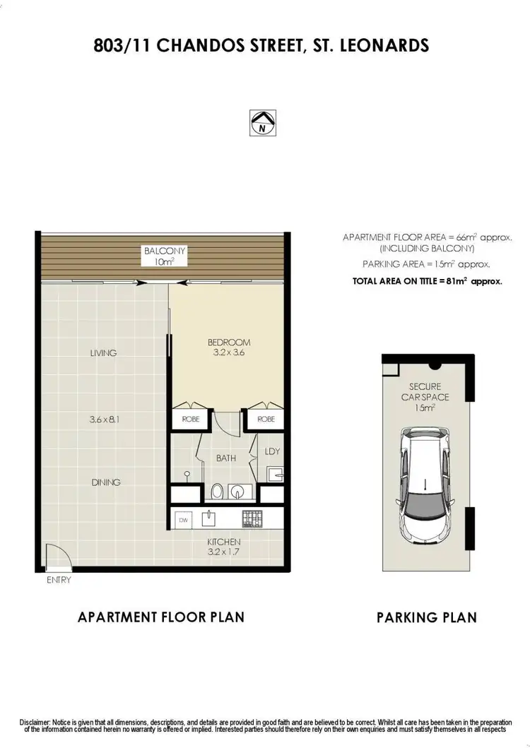 Floorplan of Homely apartment listing, 803/11 Chandos Street, St Leonards NSW 2065