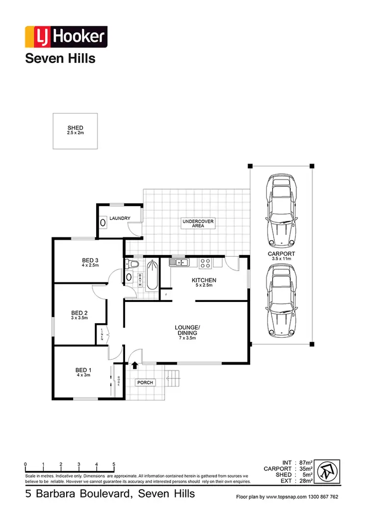 Floorplan of Homely house listing, 5 Barbara Boulevard, Seven Hills NSW 2147