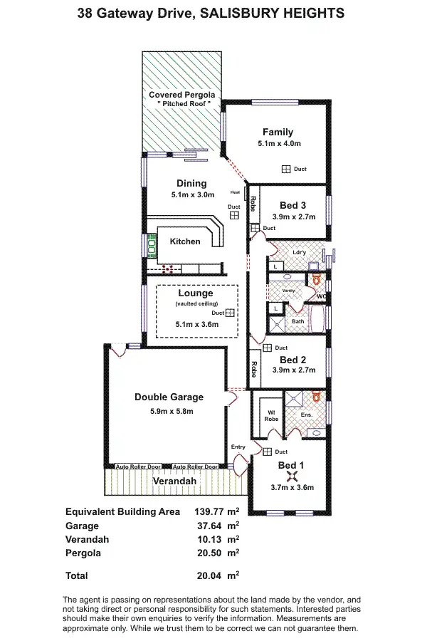 Floorplan of Homely house listing, 38 Gateway Drive, Salisbury Heights SA 5109