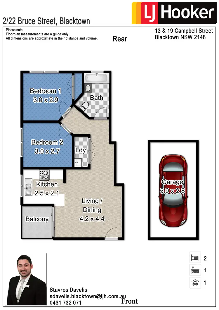 Floorplan of Homely unit listing, 2/22 Bruce Street, Blacktown NSW 2148