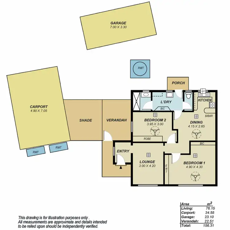 Floorplan of Homely semi-detached listing, 2 Murphy Street, Elizabeth Grove SA 5112