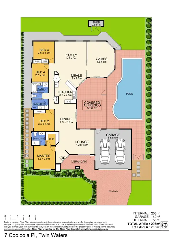 Floorplan of Homely house listing, 7 Cooloola Place, Twin Waters QLD 4564