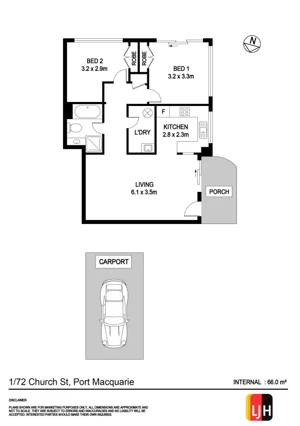 Floorplan of Homely unit listing, 1/72 Church Street, Port Macquarie NSW 2444