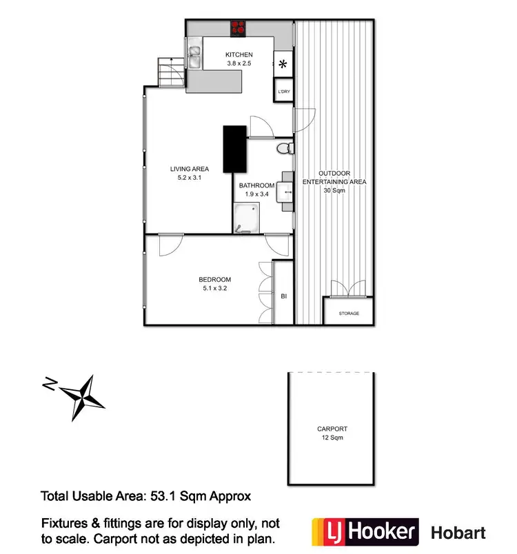 Floorplan of Homely unit listing, 3/3 Watkins Avenue, West Hobart TAS 7000