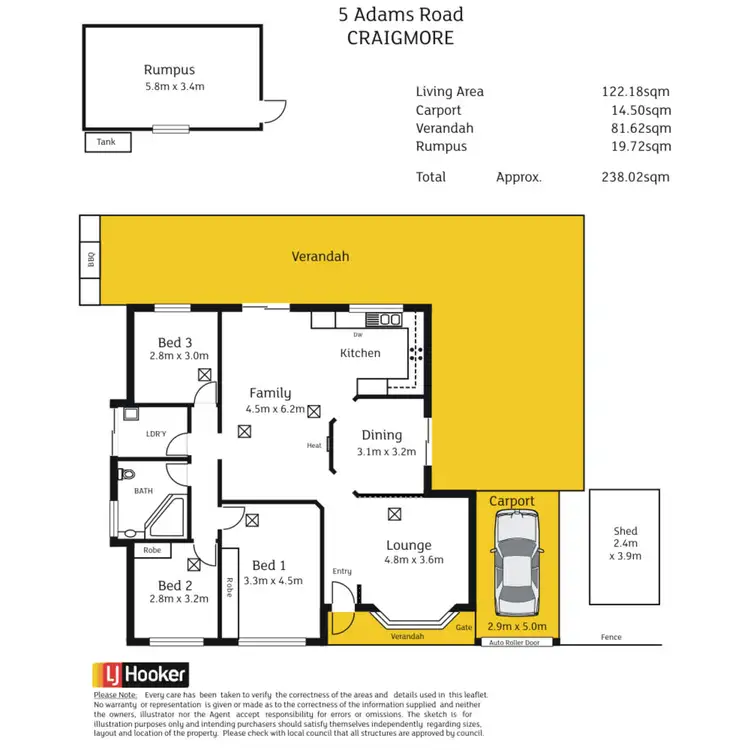 Floorplan of Homely house listing, 5 Adams Road, Craigmore SA 5114