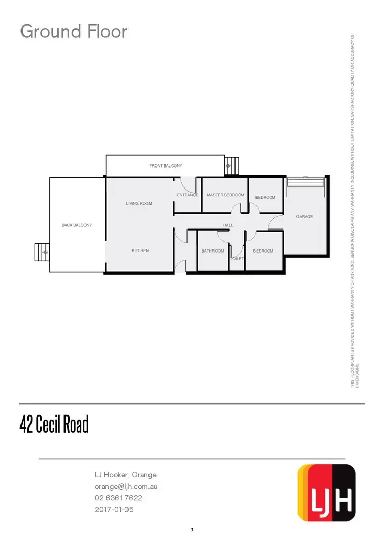Floorplan of Homely semi-detached listing, 42 Cecil Road, Orange NSW 2800