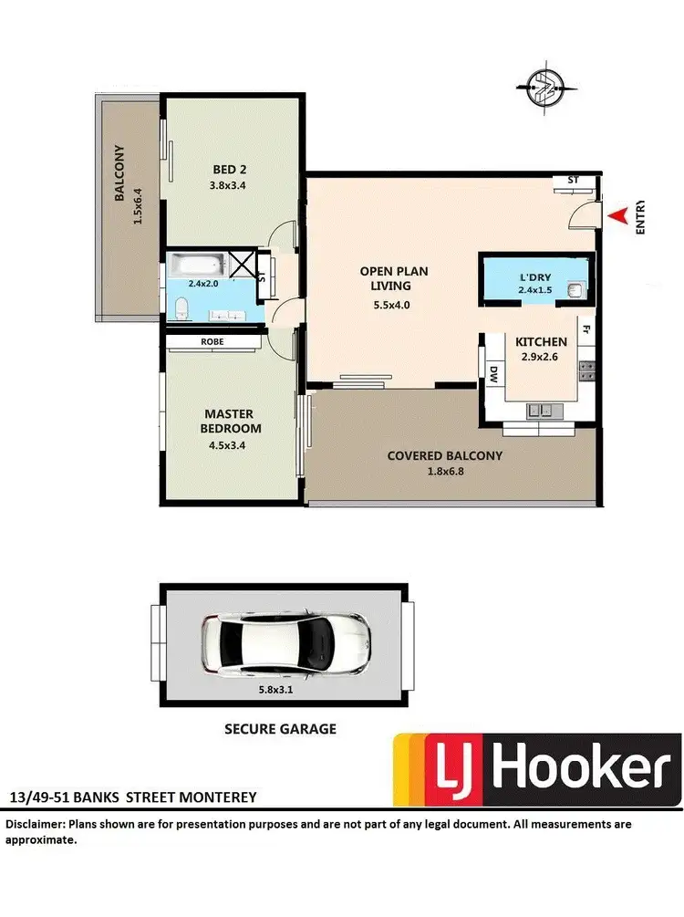 Floorplan of Homely unit listing, 13/49 Banks Street, Monterey NSW 2217