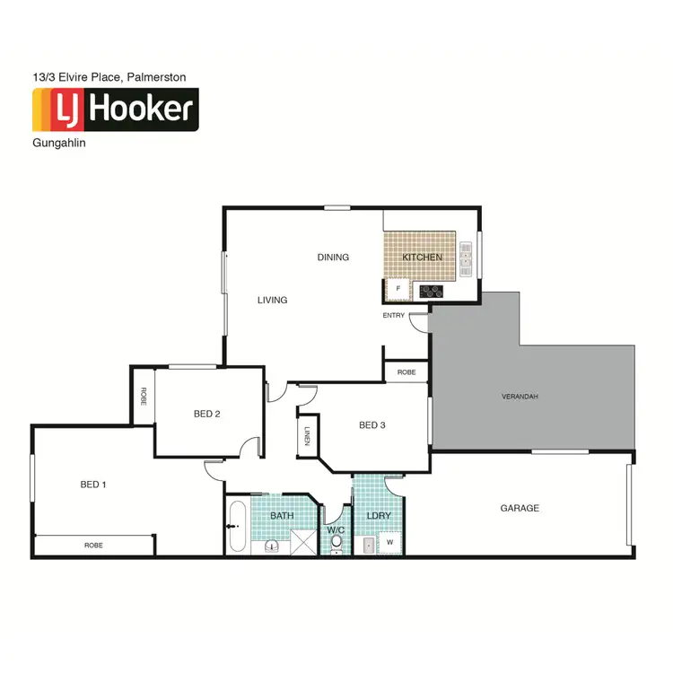 Floorplan of Homely townhouse listing, 13/3 Elvire Place, Palmerston ACT 2913