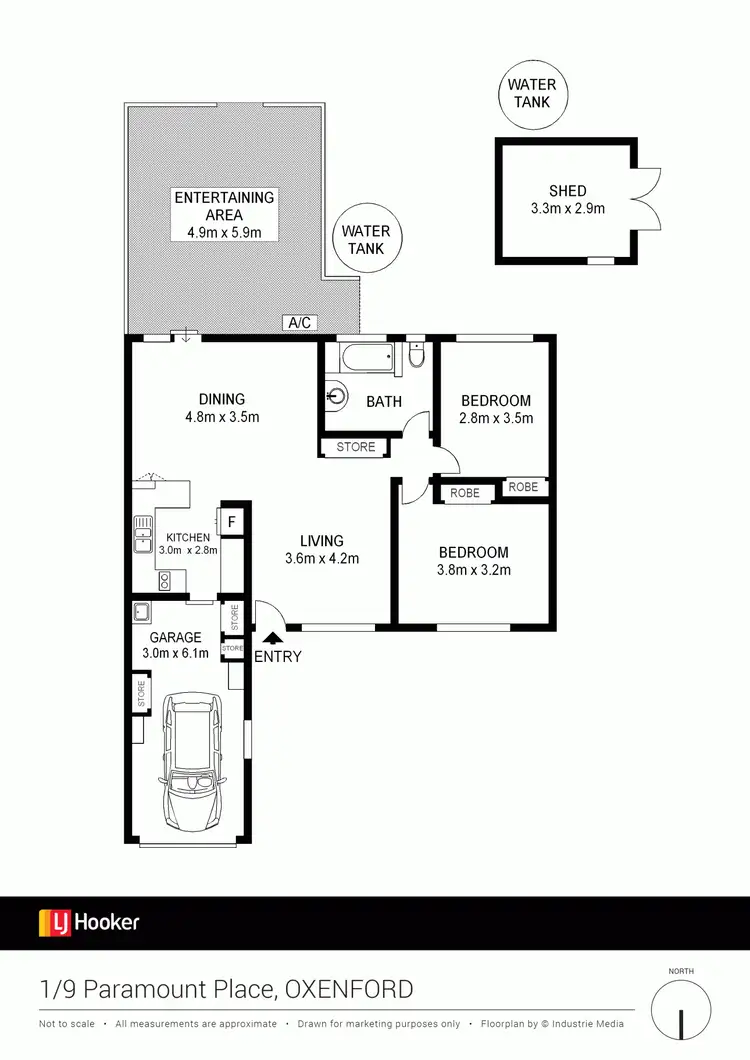 Floorplan of Homely unit listing, 1/9 Paramount Place, Oxenford QLD 4210